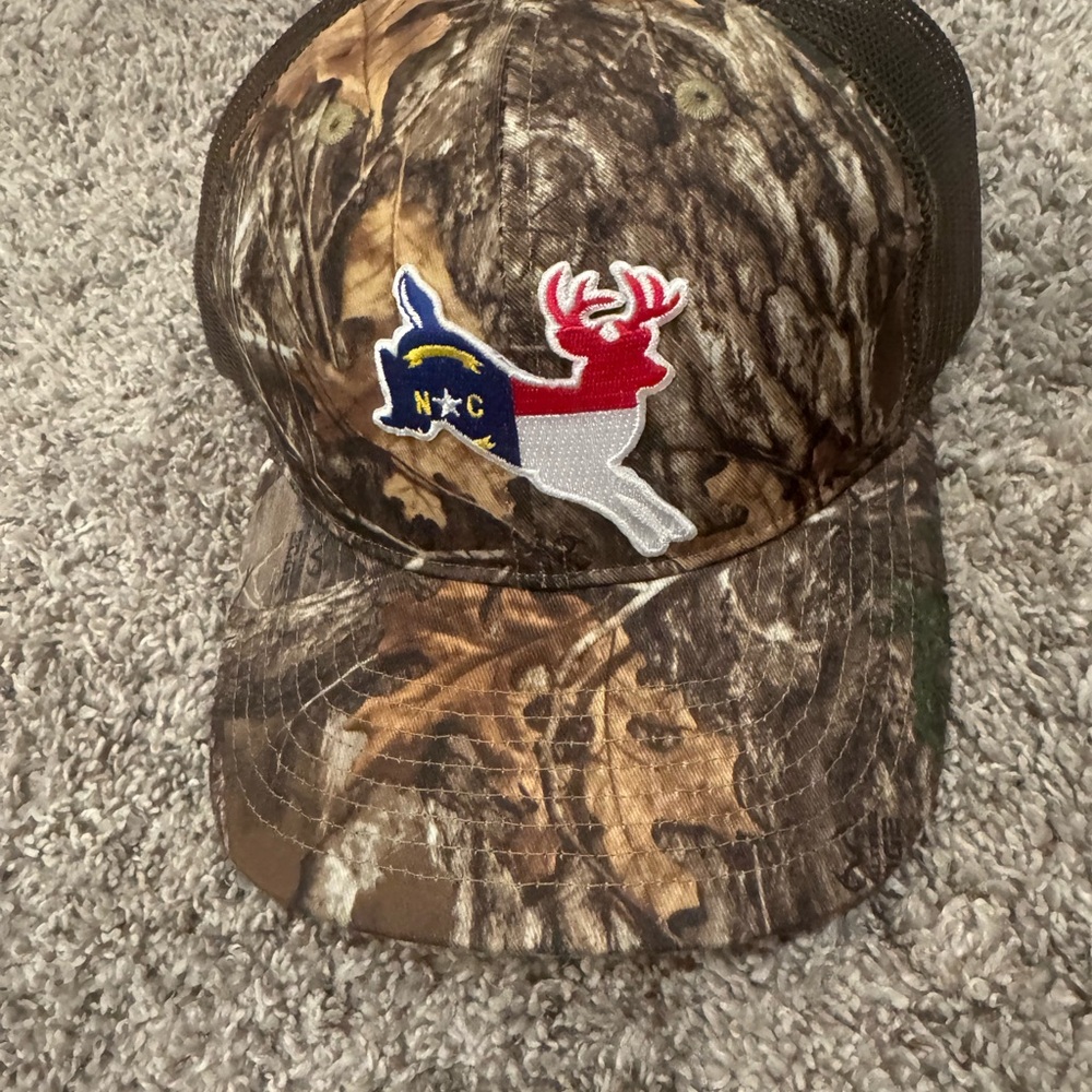 Camo Hunting Cap with Embroidered Patch